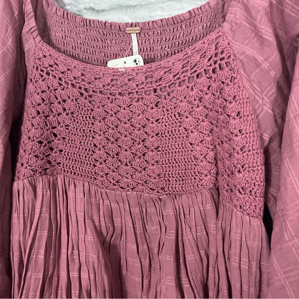 NWT Free People XL Ari Mini Dress - Dried Current - Picture 7 of 9